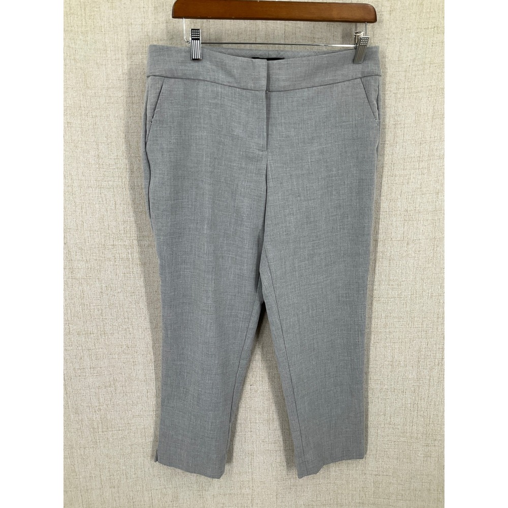 Talbots Signature Pants Women 10P Gray‎ Stretch Ankle Slit Slim Preppy Office